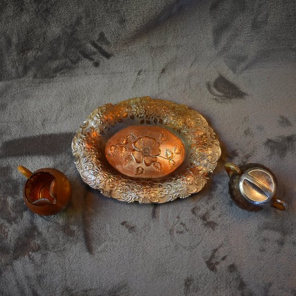 Rare VTG Steri-lite Cream & Sugar Set with Tray - Picture 5 of 15